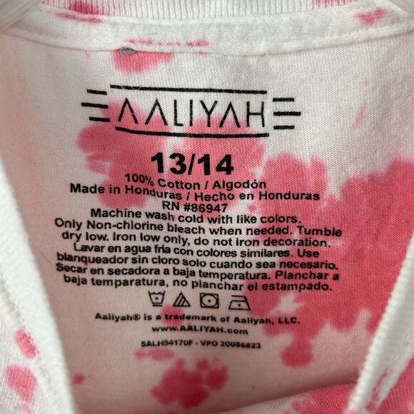Aaliyah Girl Short Sleeve Graphic Tshirt Cotton Pink Urban Streetwear Size 13/14 - Picture 3 of 4